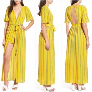 Socialite Stripe Wrap Jumpsuit Size Medium